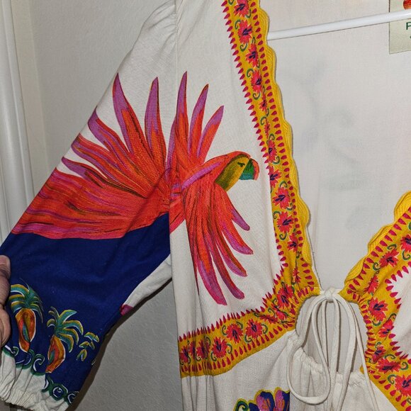 Farm Rio Off-White Vivid Garden Maxi Dress size L - Picture 7 of 11